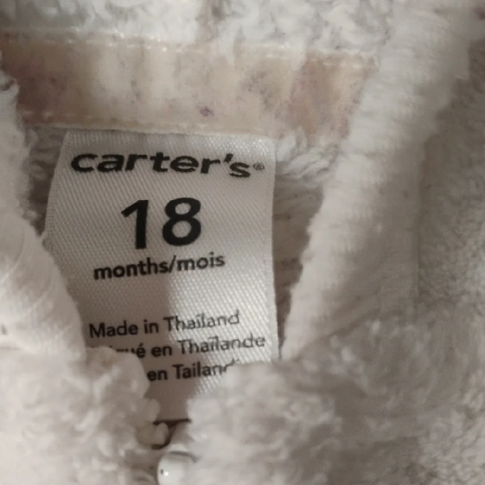 18 Month Boys Carter's White Zip-Up Hoodie